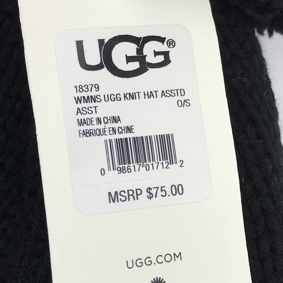 Ugg black knit Pom Pom Beanie - Picture 4 of 8